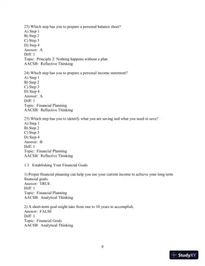 Test Bank for Personal Finance, 8th Edition - Page 11 preview image