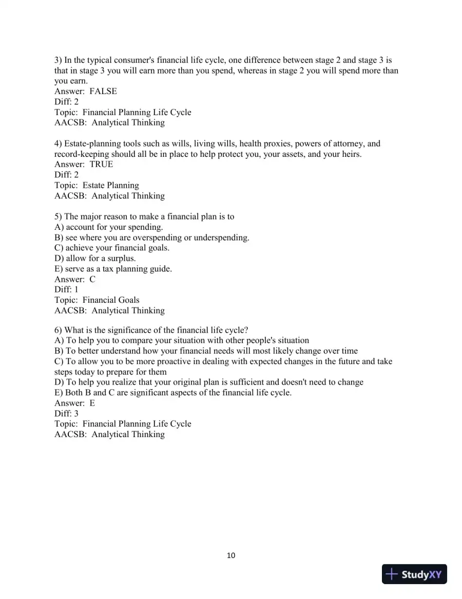 Test Bank for Personal Finance, 8th Edition, page 12