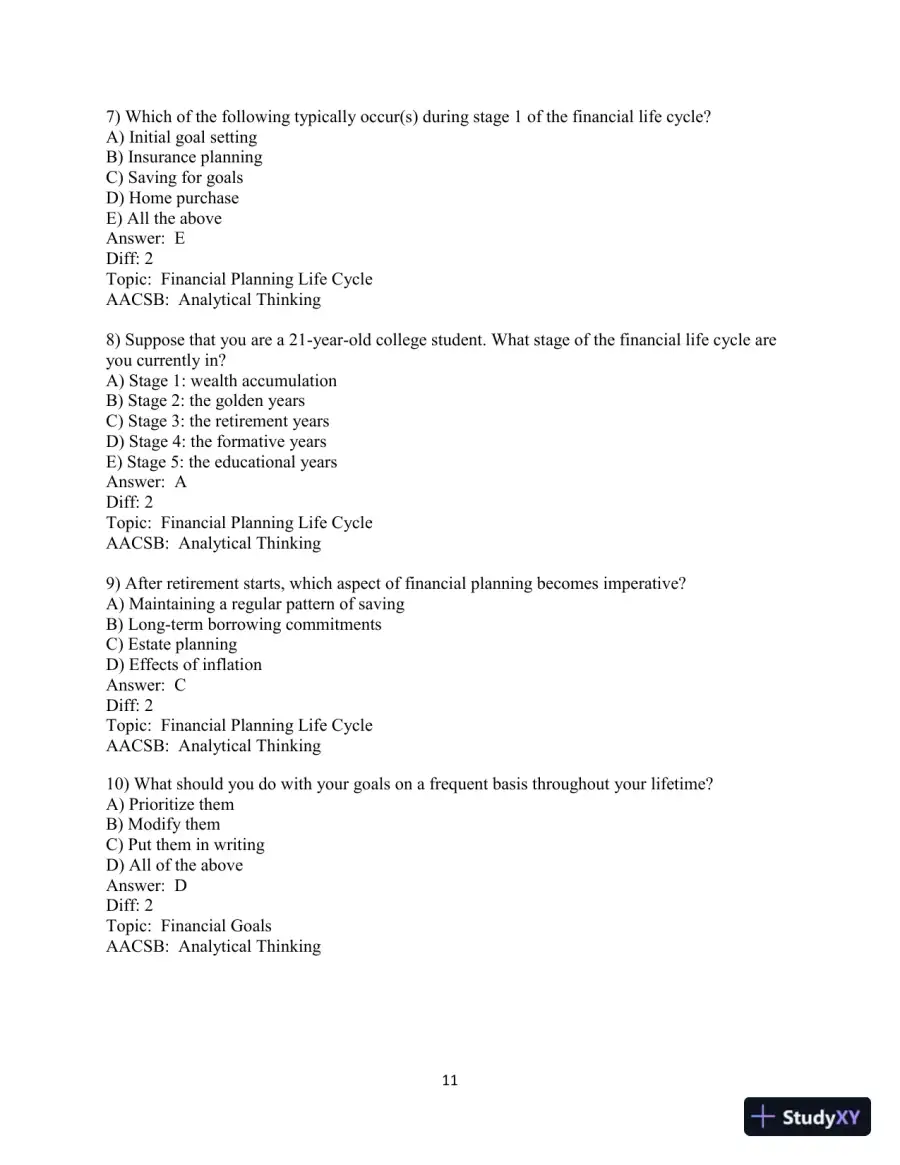 Test Bank for Personal Finance, 8th Edition, page 13