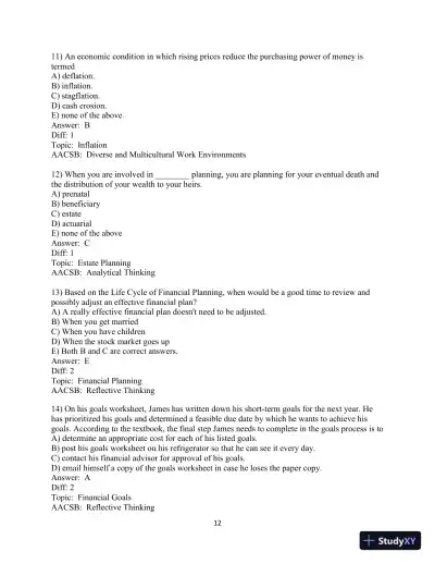 Test Bank for Personal Finance, 8th Edition - Page 14 preview image