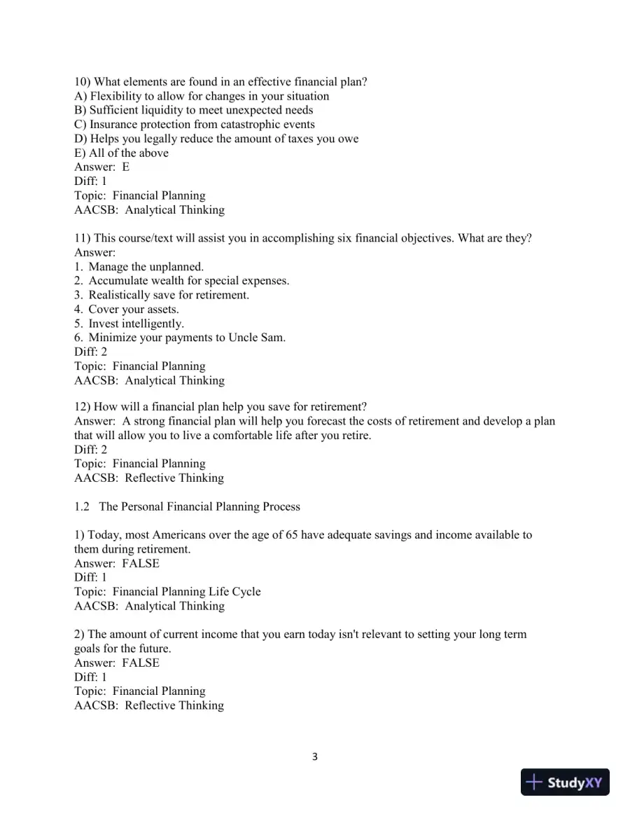 Test Bank for Personal Finance, 8th Edition, page 5