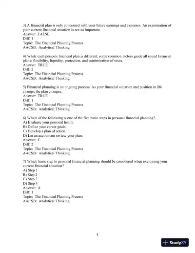 Test Bank for Personal Finance, 8th Edition - Page 6 preview image