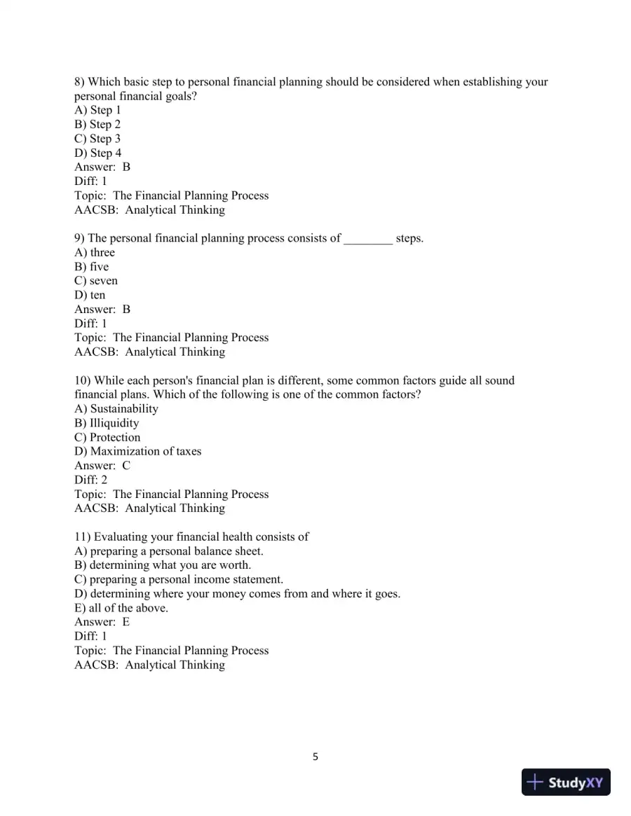 Test Bank for Personal Finance, 8th Edition, page 7
