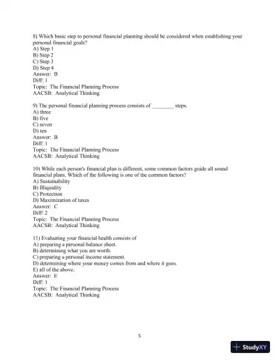 Test Bank for Personal Finance, 8th Edition - Page 7 preview image