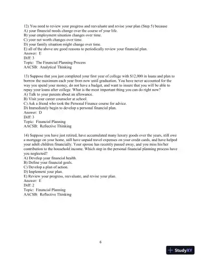 Test Bank for Personal Finance, 8th Edition - Page 8 preview image