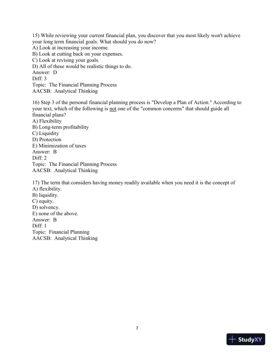 Test Bank for Personal Finance, 8th Edition, page 9