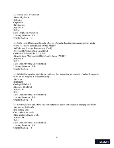 Test Bank for Nutrition: An Applied Approach, 5th Edition - Page 13 preview image