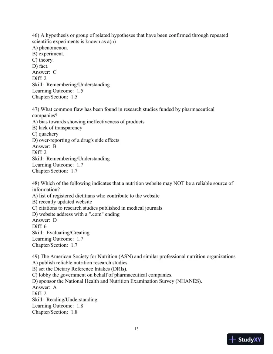 Test Bank for Nutrition: An Applied Approach, 5th Edition, page 14