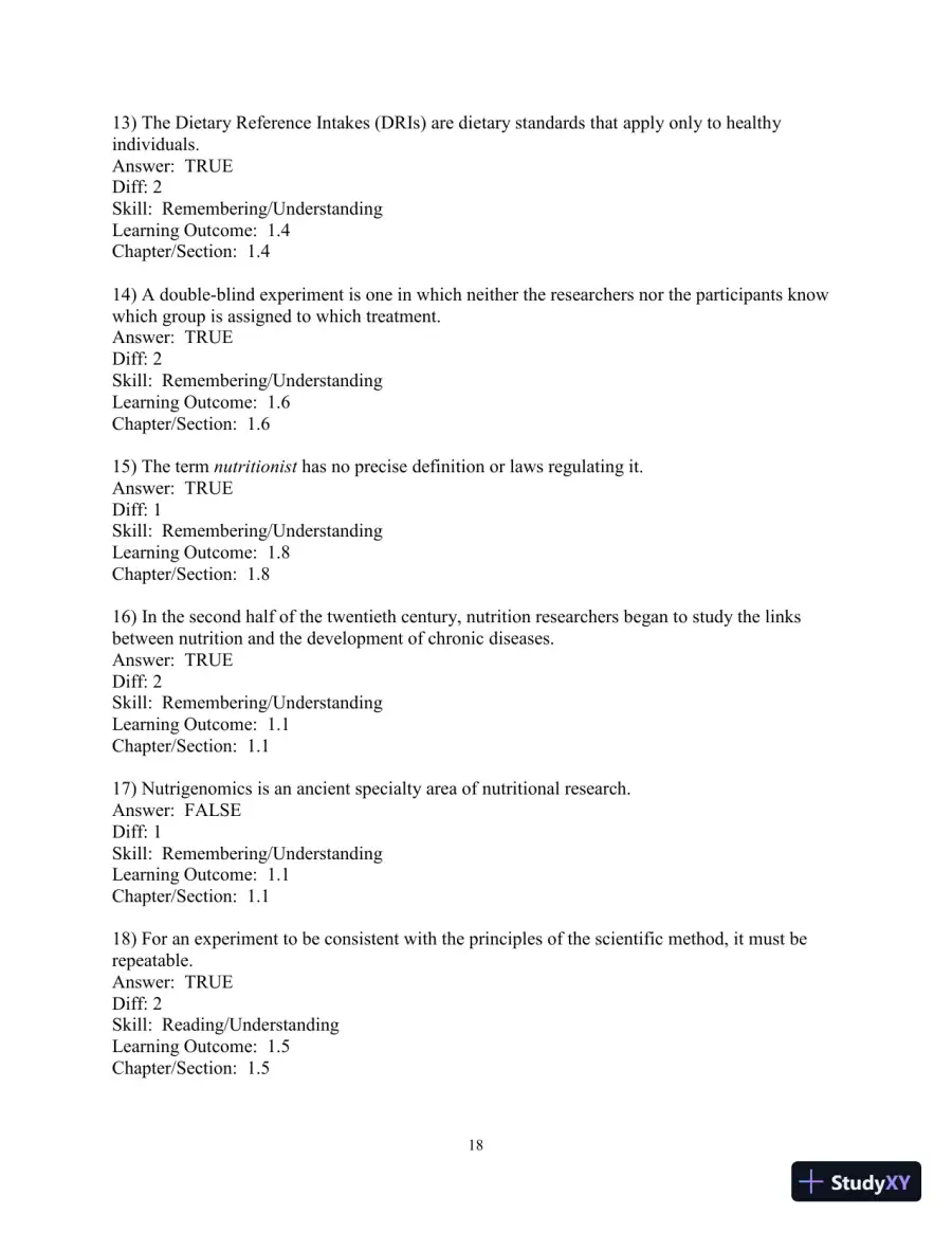 Test Bank for Nutrition: An Applied Approach, 5th Edition, page 19