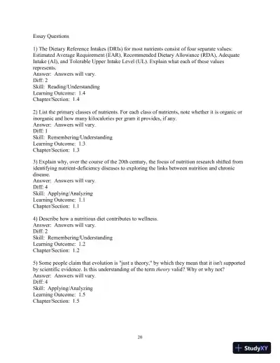 Test Bank for Nutrition: An Applied Approach, 5th Edition - Page 21 preview image