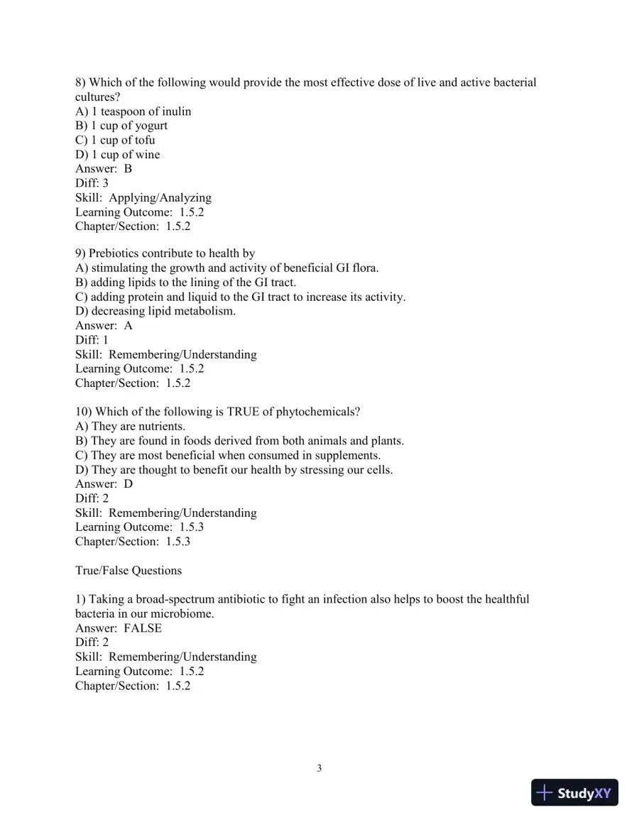 Test Bank for Nutrition: An Applied Approach, 5th Edition, page 25