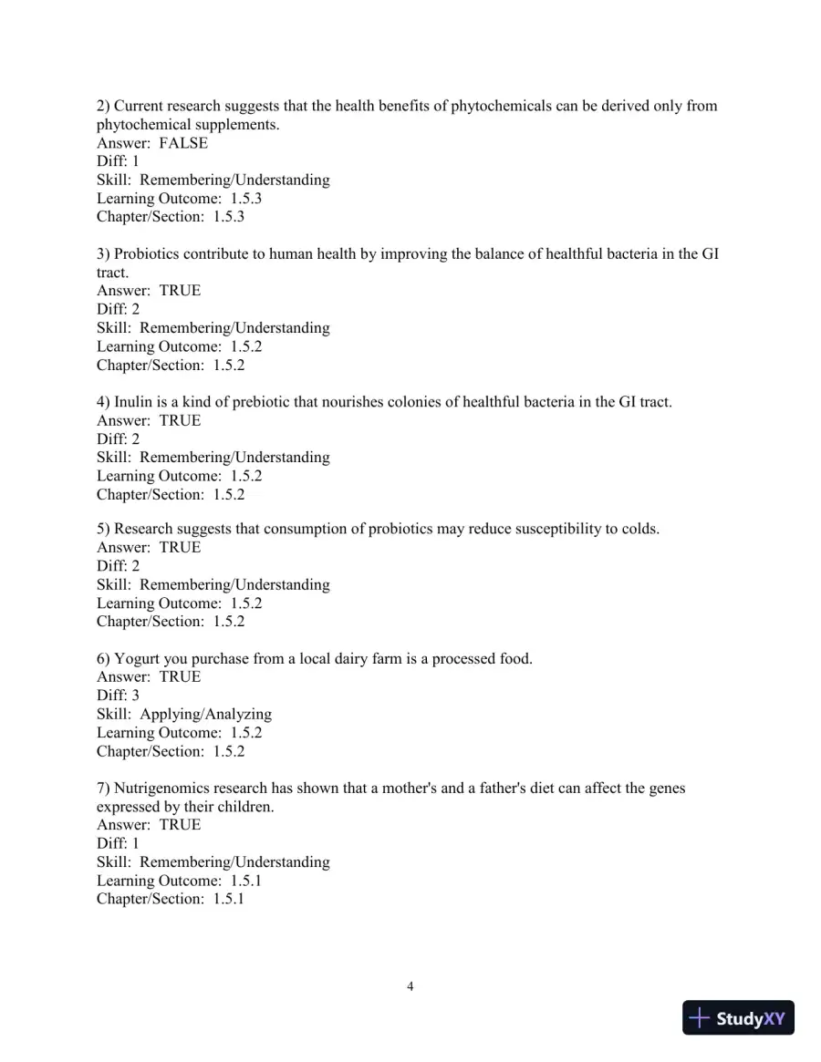 Test Bank for Nutrition: An Applied Approach, 5th Edition, page 26