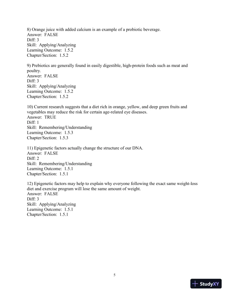 Test Bank for Nutrition: An Applied Approach, 5th Edition, page 27