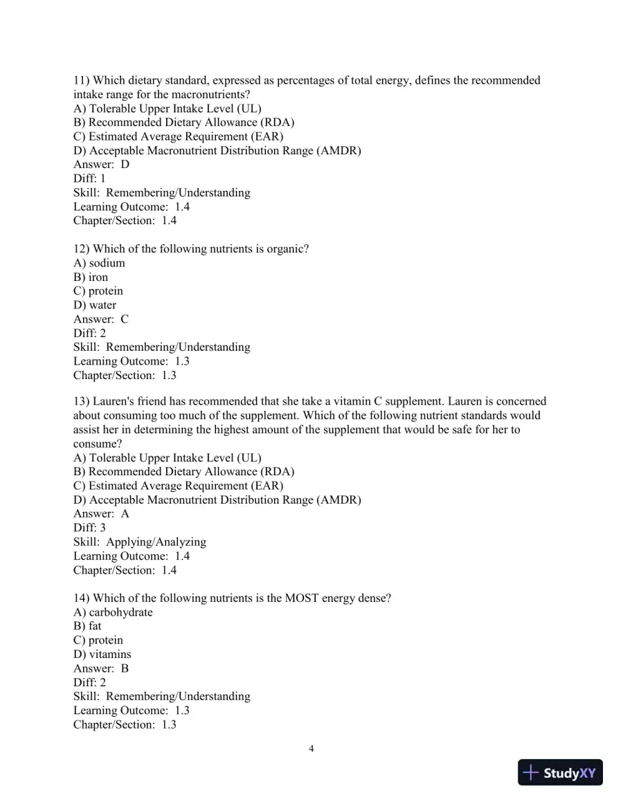 Test Bank for Nutrition: An Applied Approach, 5th Edition, page 5