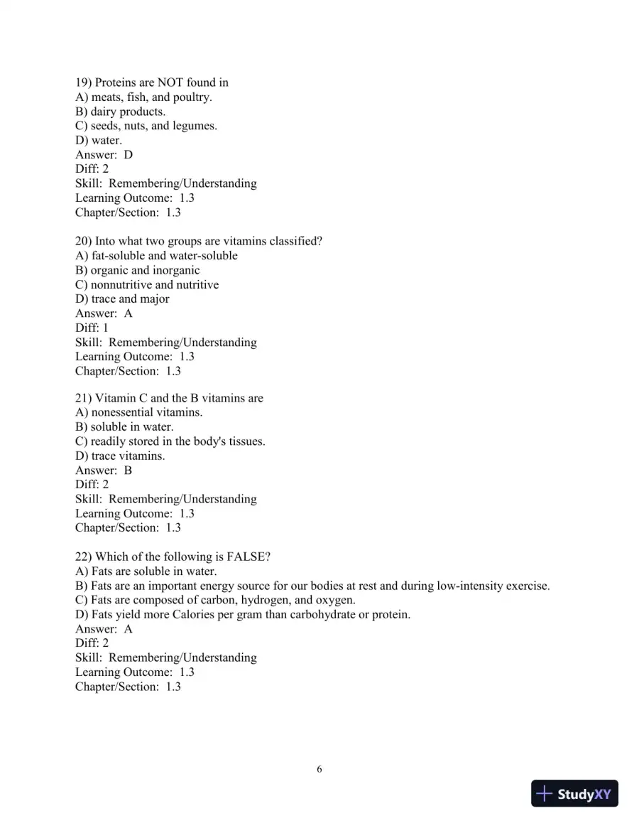 Test Bank for Nutrition: An Applied Approach, 5th Edition, page 7