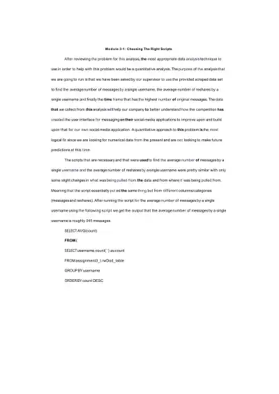 DAT 375 Module 3-1 Assignment - Page 2 preview image