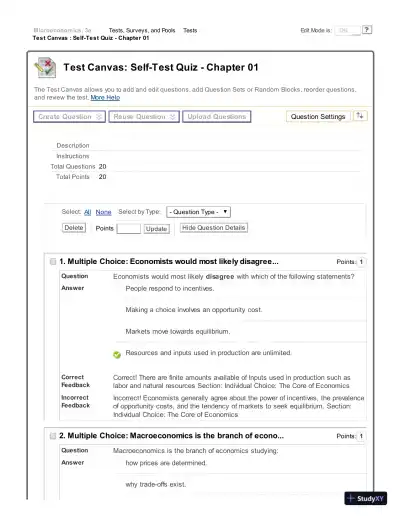 Microeconomics, 3rd Edition Test Bank - Page 1 preview image