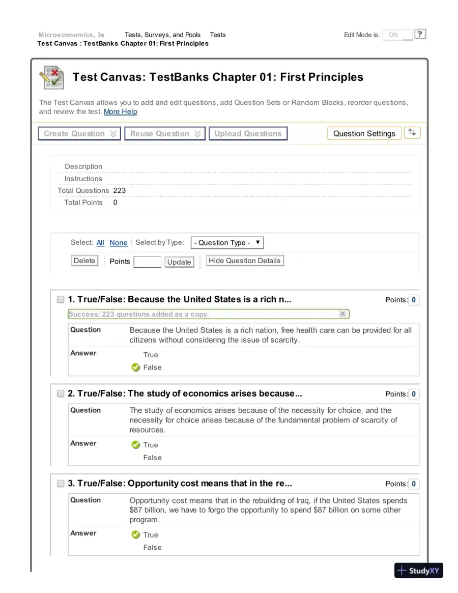 Microeconomics, 3rd Edition Test Bank, page 11