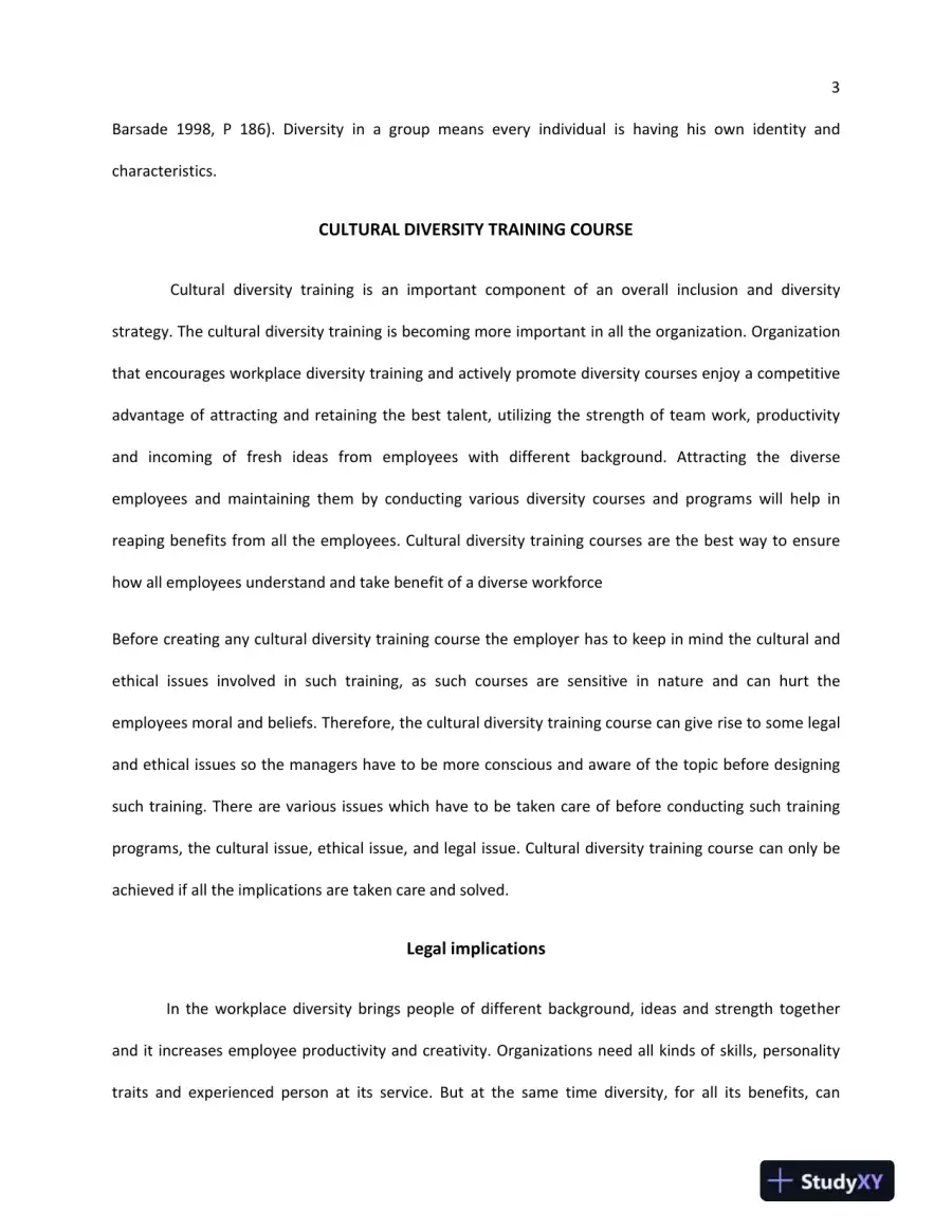 Cultural Diversity Training Course, page 4