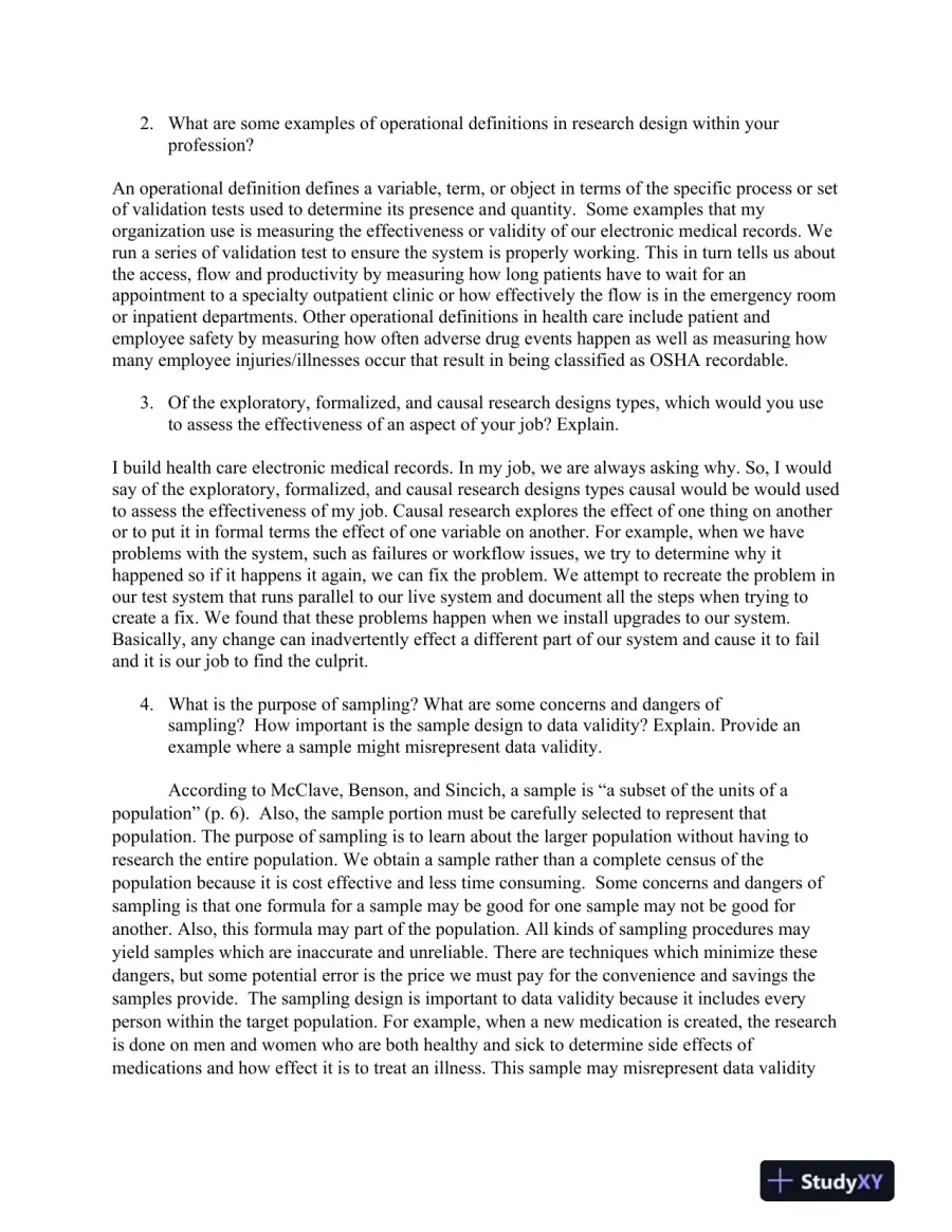 Exploring Statistical Concepts and Research Methodologies in Business and Healthcare, page 3