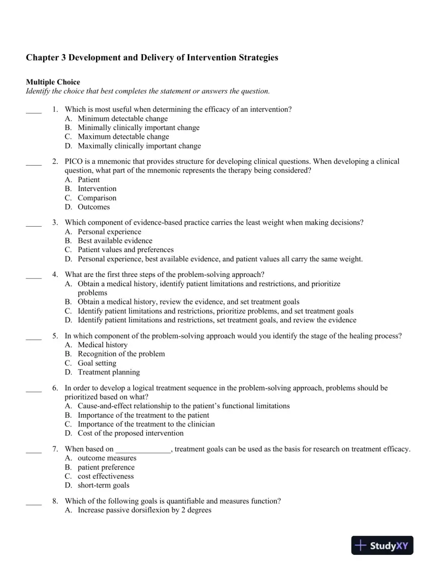 Therapeutic Modalities 4th Edition Test Bank, page 10