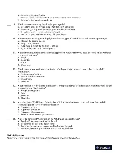 Therapeutic Modalities 4th Edition Test Bank - Page 11 preview image