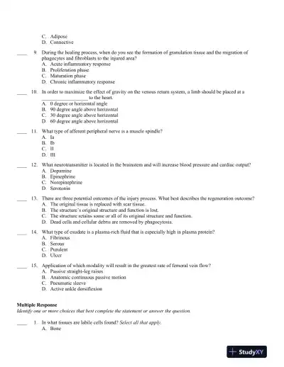 Therapeutic Modalities 4th Edition Test Bank - Page 3 preview image