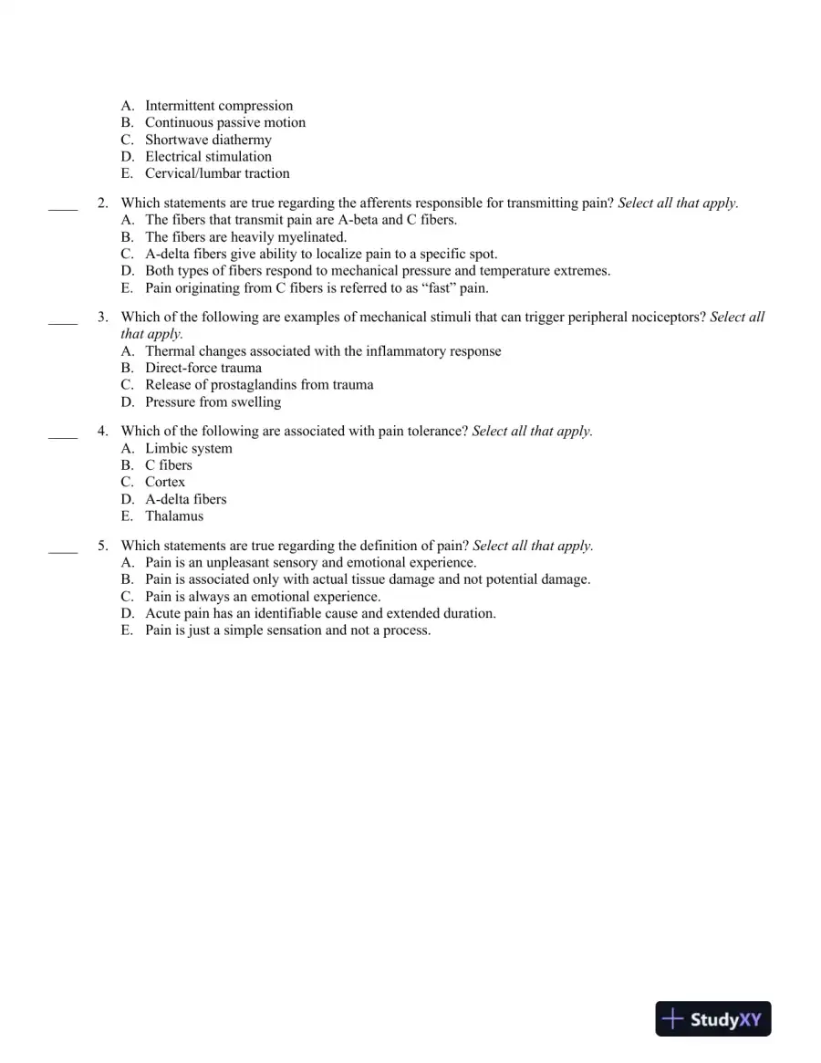 Therapeutic Modalities 4th Edition Test Bank, page 8