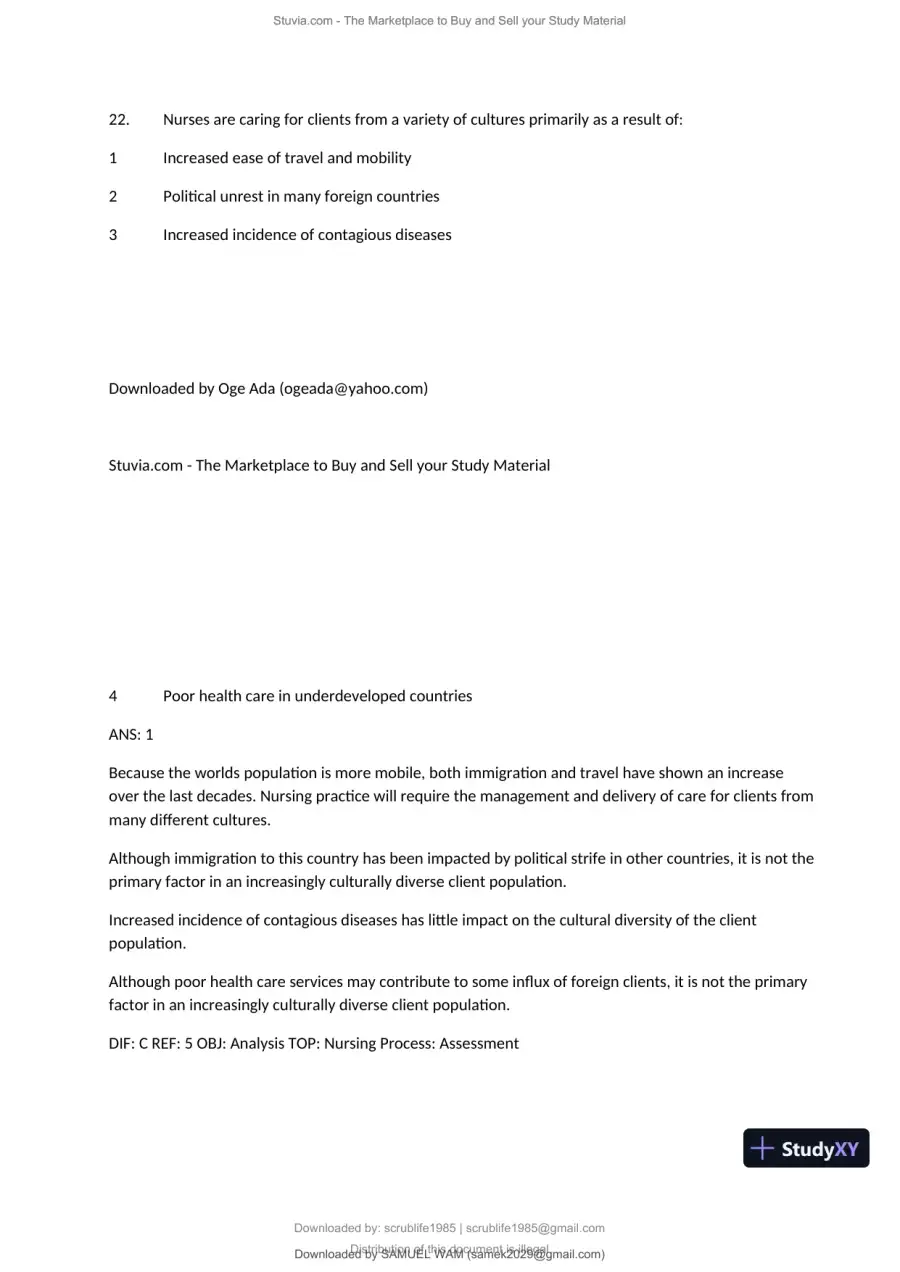 Test Bank for Fundamentals of Nursing, 10th Edition (Chapters 1-11), page 20