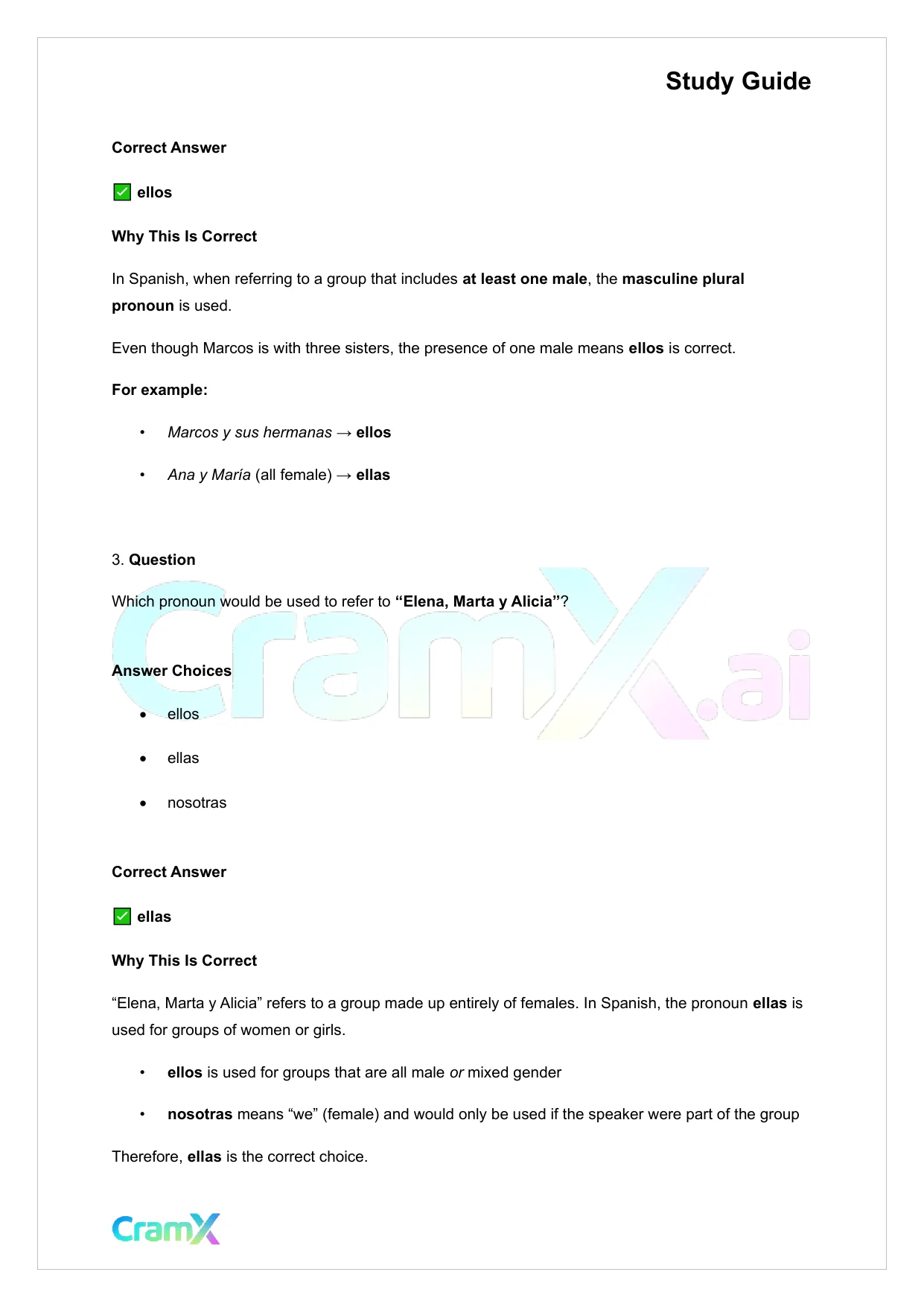 Spanish I - Replacing Nouns with Pronouns - Page 4 preview image