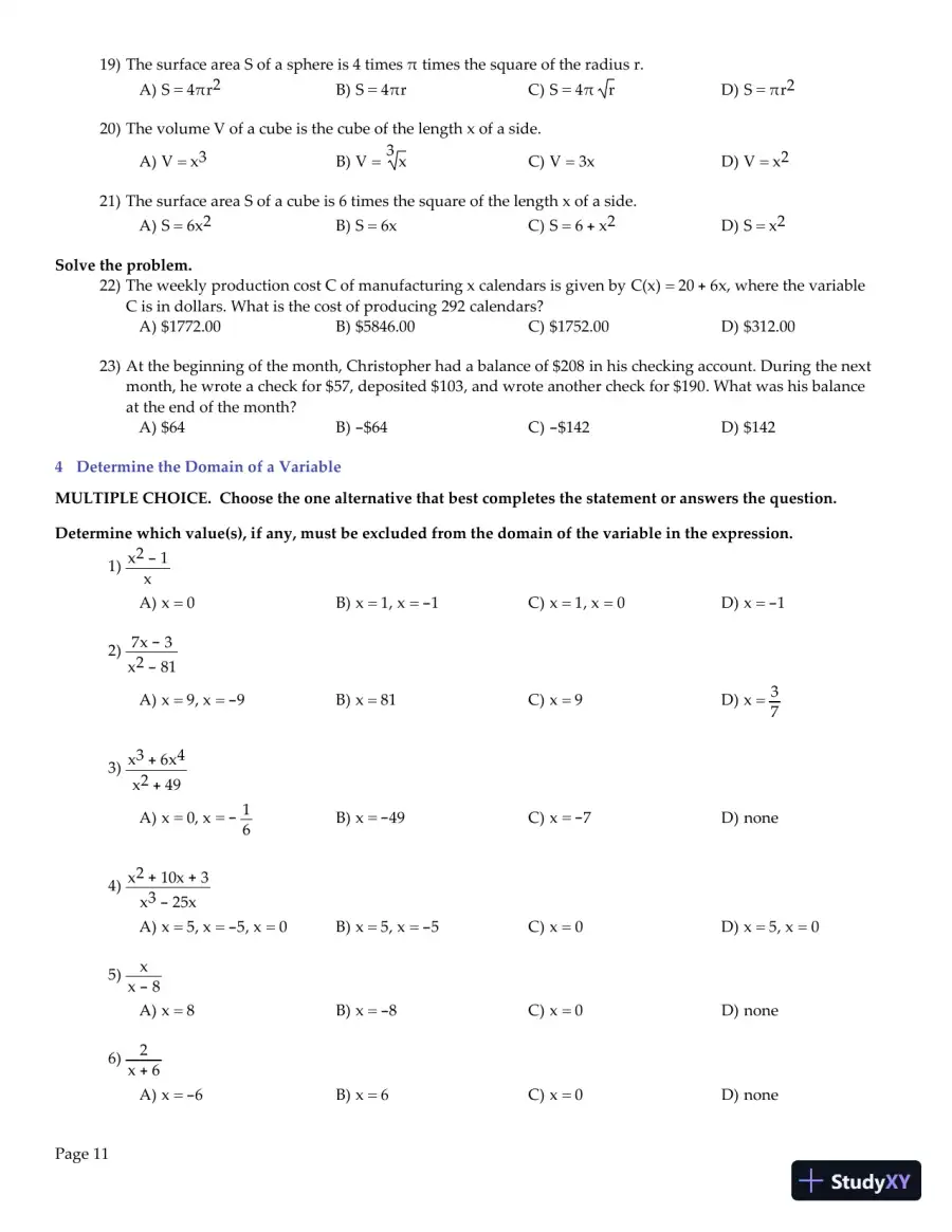 Test Bank for College Algebra Enhanced with Graphing Utilities , 7th Edition, page 13