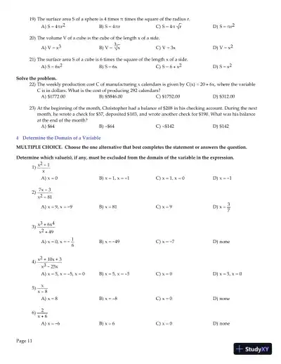Test Bank for College Algebra Enhanced with Graphing Utilities , 7th Edition - Page 13 preview image
