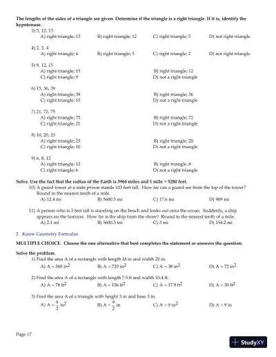 Test Bank for College Algebra Enhanced with Graphing Utilities , 7th Edition - Page 19 preview image