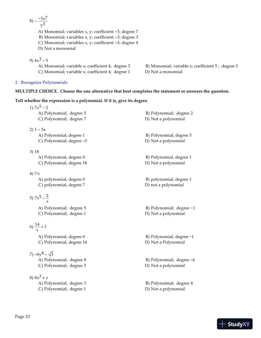 Test Bank for College Algebra Enhanced with Graphing Utilities , 7th Edition, page 25