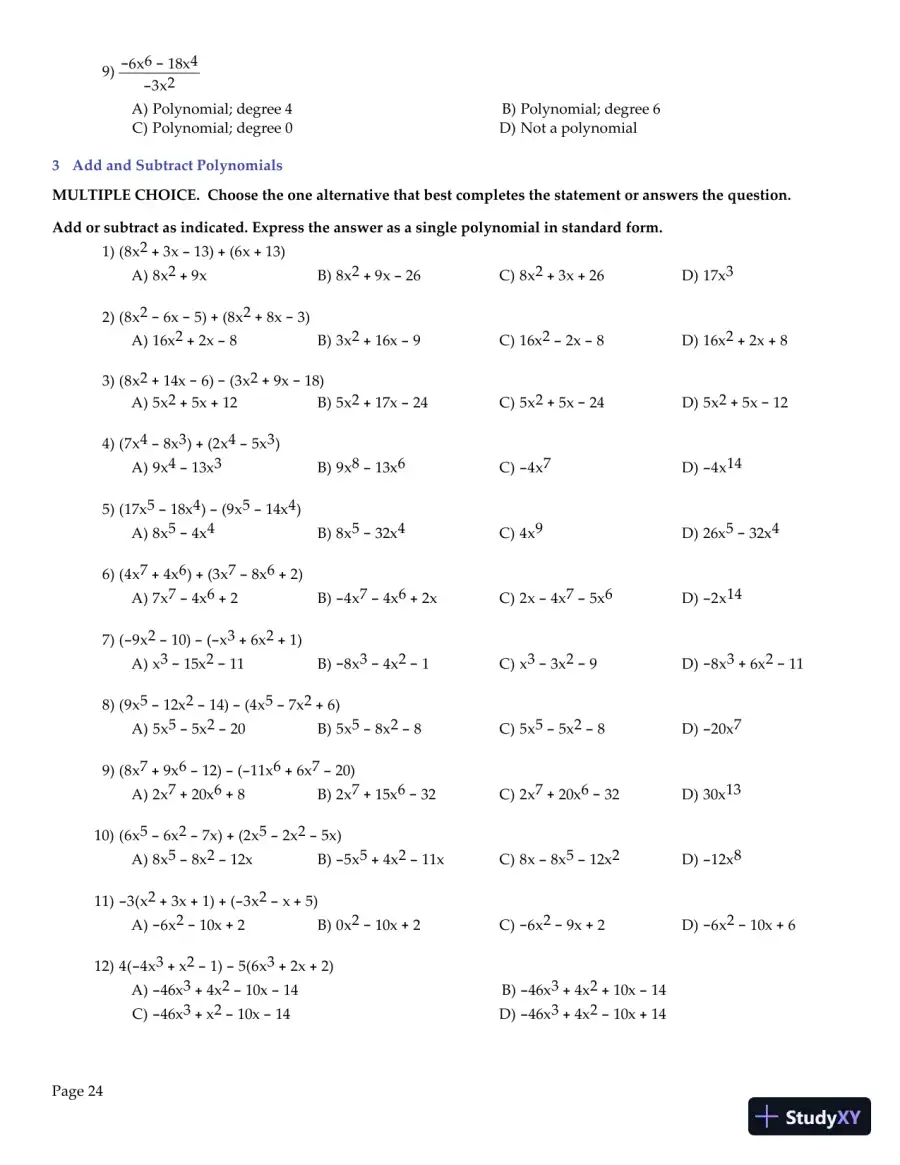 Test Bank for College Algebra Enhanced with Graphing Utilities , 7th Edition, page 26