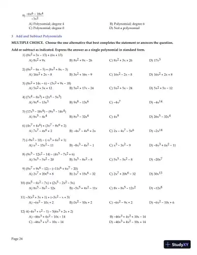 Test Bank for College Algebra Enhanced with Graphing Utilities , 7th Edition - Page 26 preview image