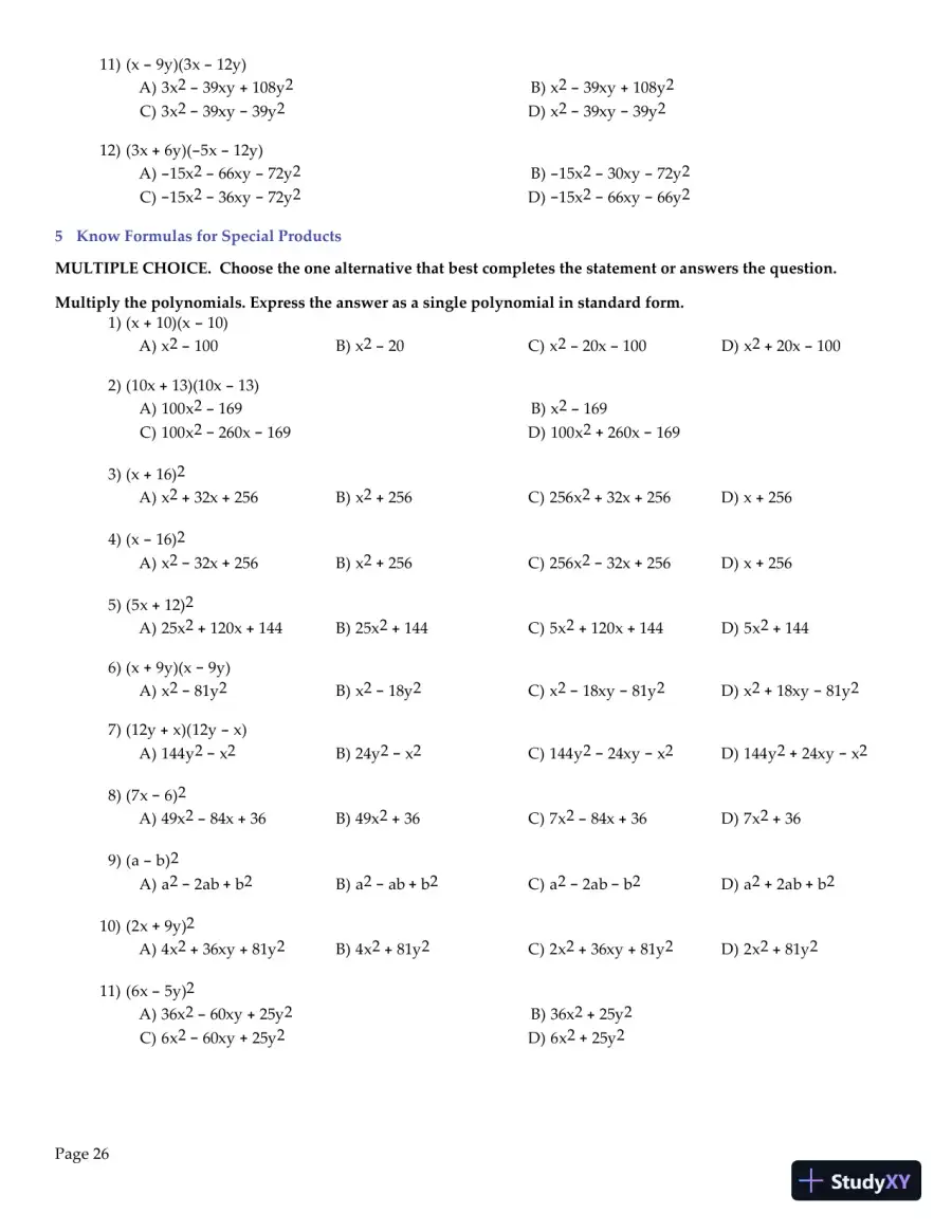 Test Bank for College Algebra Enhanced with Graphing Utilities , 7th Edition, page 28