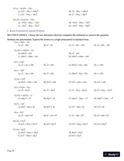 Test Bank for College Algebra Enhanced with Graphing Utilities , 7th Edition - Page 28 preview image