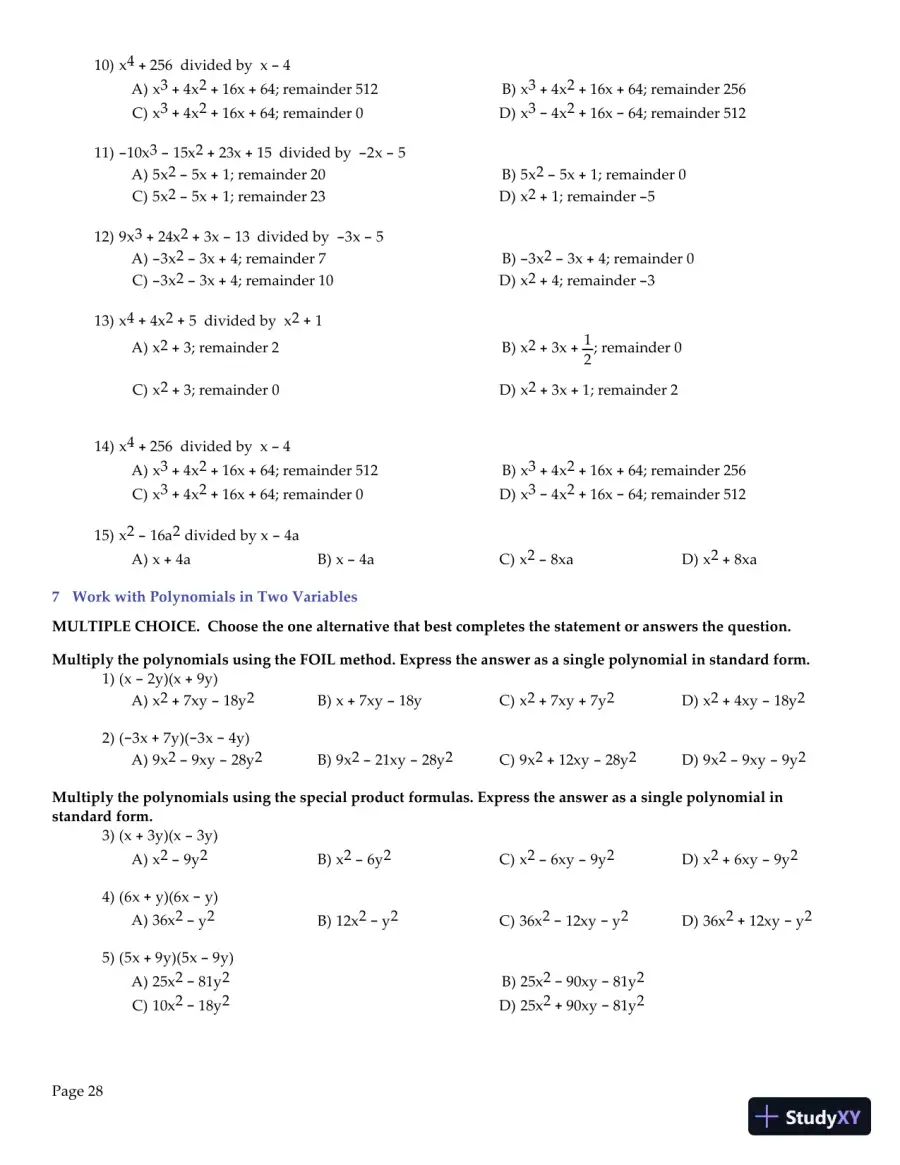 Test Bank for College Algebra Enhanced with Graphing Utilities , 7th Edition, page 30