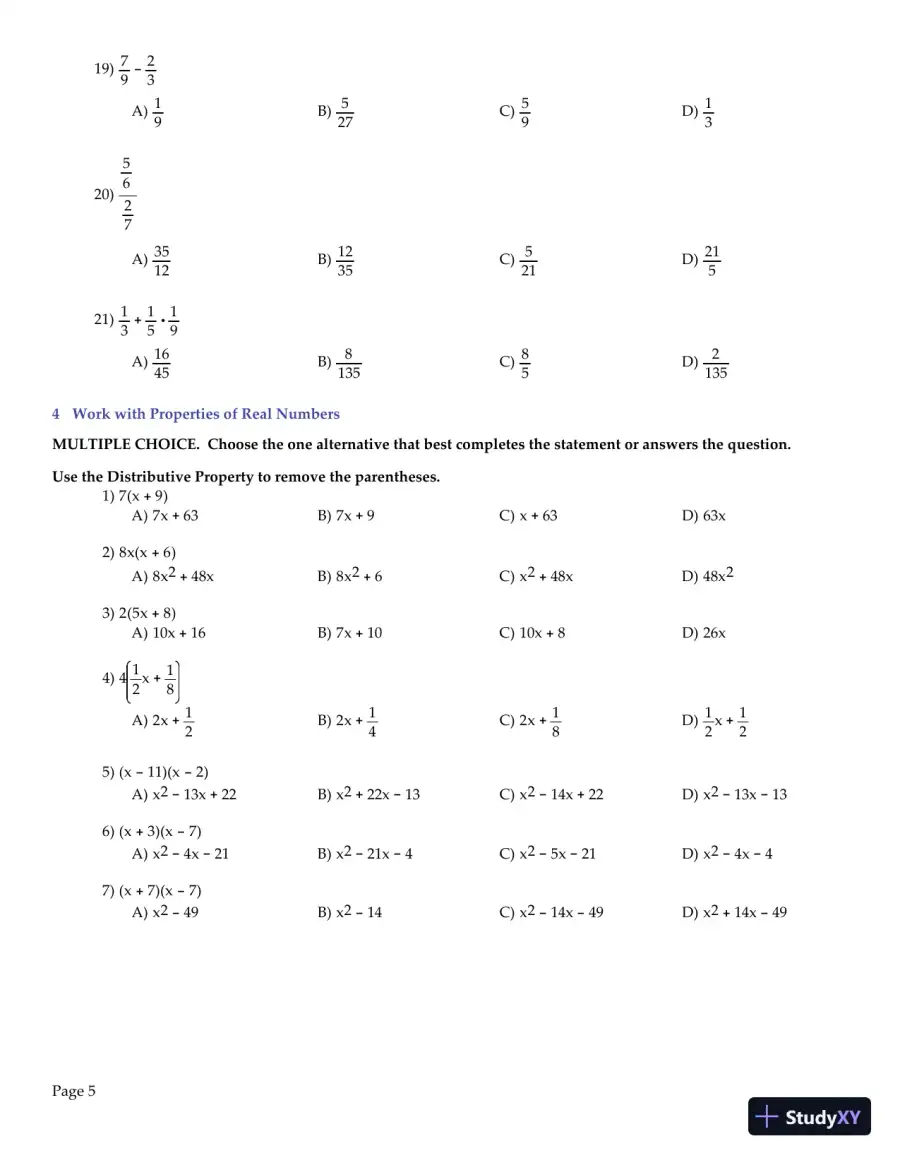 Test Bank for College Algebra Enhanced with Graphing Utilities , 7th Edition, page 7
