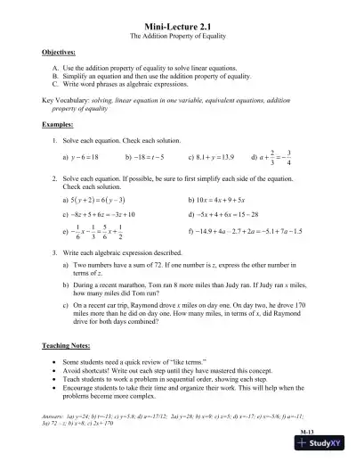 Solution Manual for Introductory Algebra, 6th Edition - Page 12 preview image