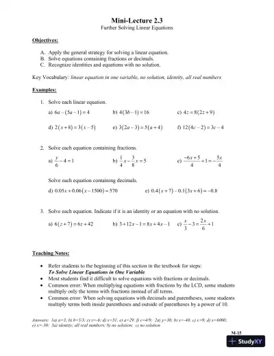Solution Manual for Introductory Algebra, 6th Edition - Page 14 preview image