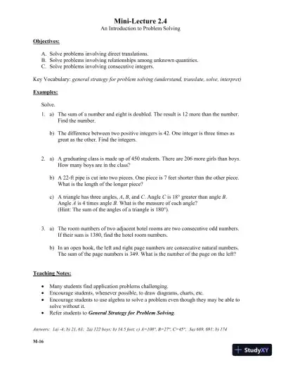 Solution Manual for Introductory Algebra, 6th Edition - Page 15 preview image