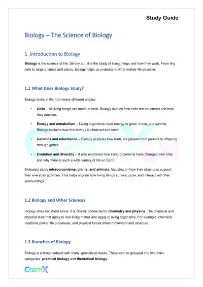 Biology - The Science of Biology - Page 1 preview image