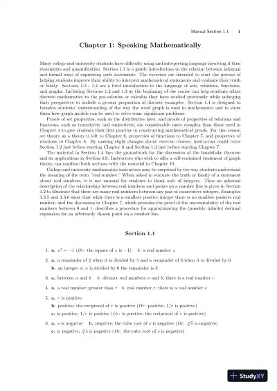 Solution Manual For Discrete Mathematics With Applications, 5th Edition - Page 1 preview image