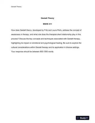 BSHS 311 Gestalt Theory - Page 1 preview image