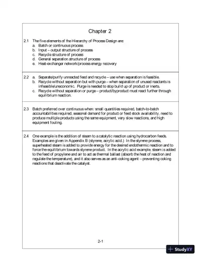 Solution Manual For Analysis, Synthesis And Design Of Chemical Processes, 4th Edition - Page 15 preview image