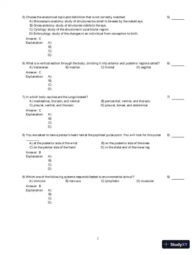 Anatomy and Physiology 6th Edition Test Bank - Page 3 preview image