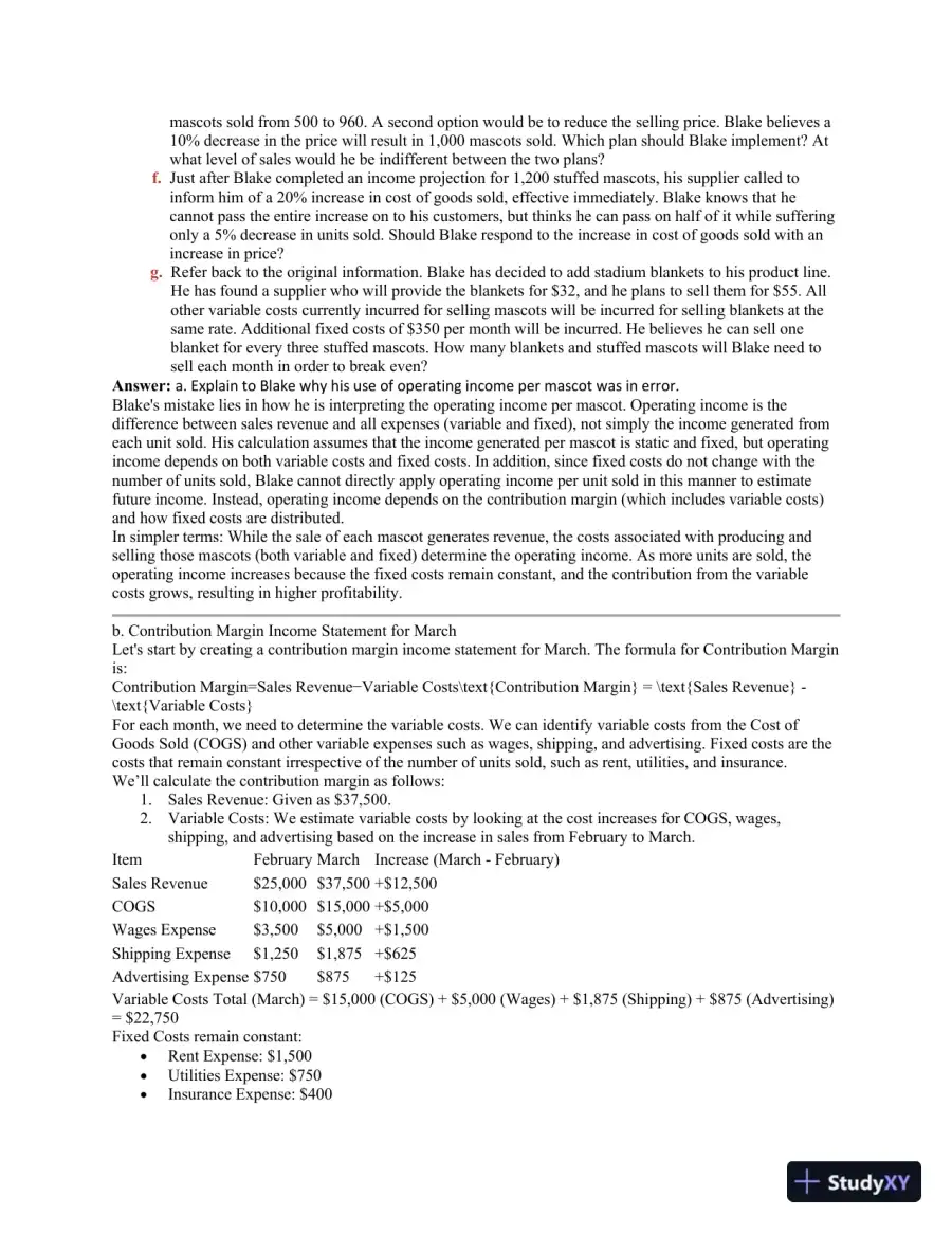 Comprehensive Cost-Volume-Profit (CVP) Analysis For Blake Dunn's Business Decisions, page 3
