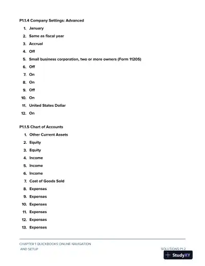 Solution Manual For Computer Accounting with QuickBooks Online, 2nd Edition - Page 10 preview image